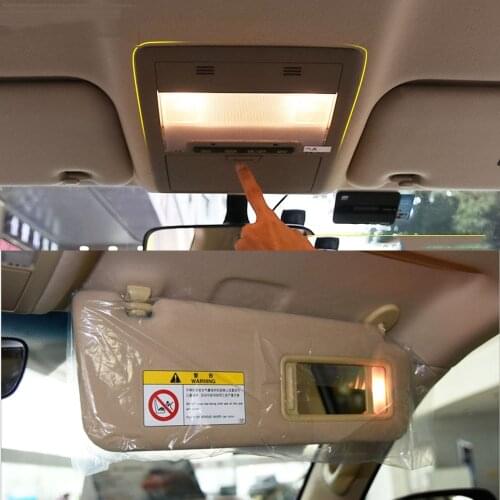 Car Accessories Interior Upgrade LED Sunshade Visor Make Up Mirror Reading Lamp Light For Toyota Land Cruiser 200 2008-2020