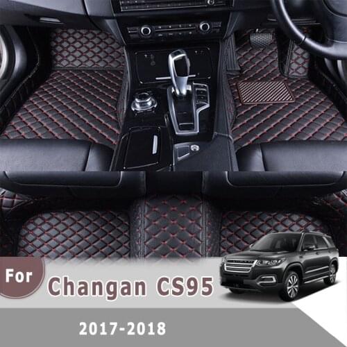 RHD Custom Car Floor Mats For Changan CS95 2017 2018 Auto Interiors Accessories Styling Leather Front & Rear Side Foot Pads Rugs