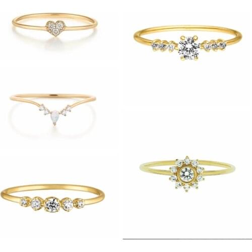 BOAKO Rings With Crystals