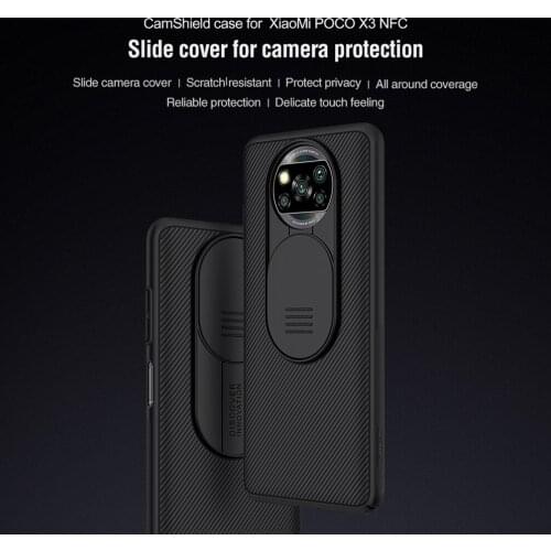 NILLKIN For Xiaomi Poco X3 NFC Case CamShield Plastic Camera Protector Slide Phone Cases For Xiaomi Poco X3 NFC Cover