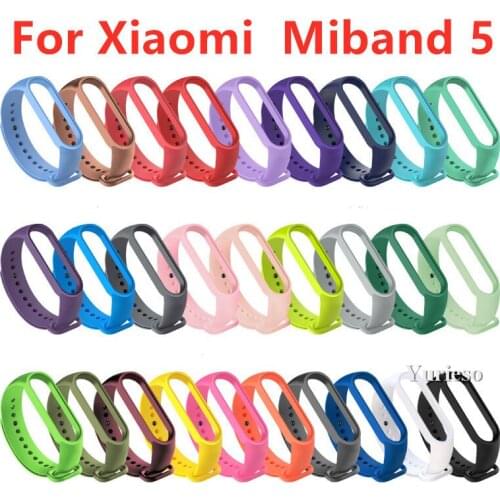 Colorful Silicone Strap For Xiaomi Mi Band 5 Smart Band Replacement Strap for mi bend5 Wristband for xiaomi miband 5 Wrist Strap