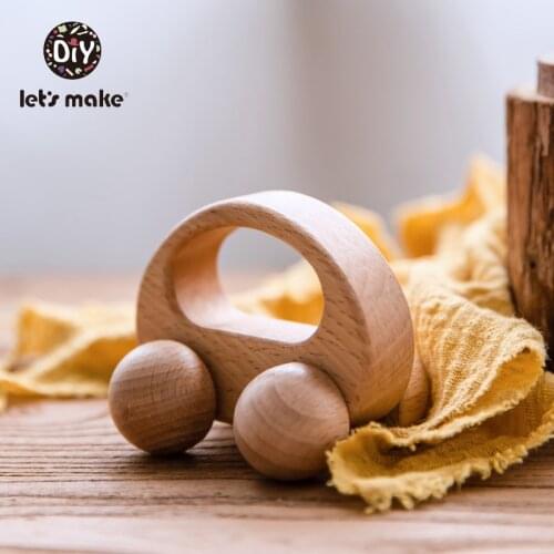 Lets Make Baby Toys Beech Wooden Blocks 1pc Wooden Car Cartoon Educational Montessori Toys For Children Teething Baby Teethers