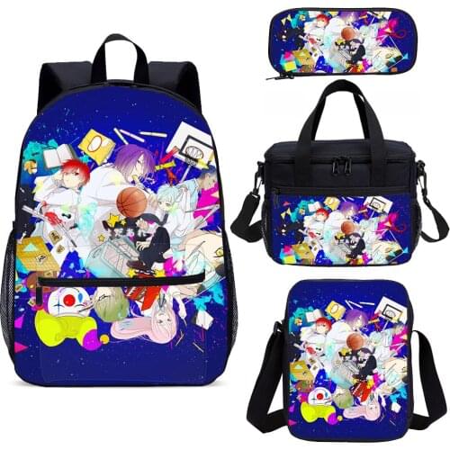 Kuroko No Basketball Large Backpack 4 Pcs Set Anime Cartoon Kids Child School Backpack Bag Design Your Own School Bag Backpack
