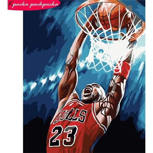 DIY Jordan Painting By Numbers Set Frameless Colour By Numbers 40x50cm 24 Colors Acrylic Paint Diff:3 Stars VA-1435