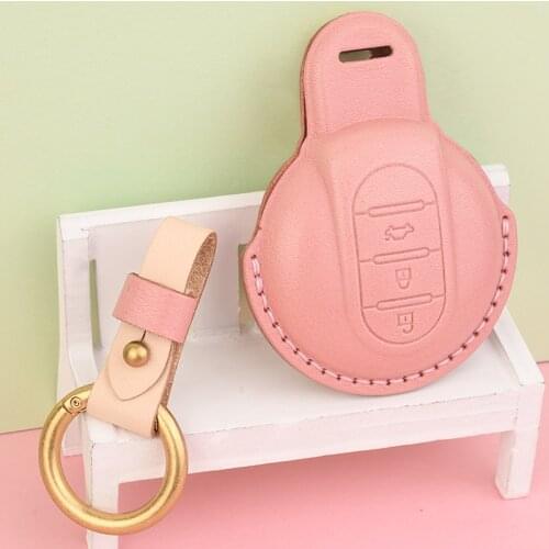 Leather Car Key Cover Case for BMW MINI COOPER S ONE JCW F54 F55 F56 F57 F60 CLUBMAN COUNTRYMAN Auto Accessories