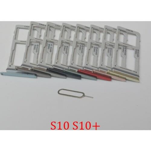 SIM Card Tray For Samsung Galaxy S10 Plus S10+ G975 G975F G973 G973F Original Phone New SIM Micro SD Card Chip Holder Slot