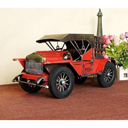 Large Size Metal Car Models Crafts Retro Nostalgia Classic Car Model European-Style Home Window Display