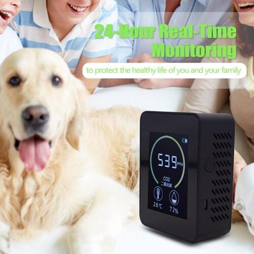 Indoor Air Quality Monitor Lcd Digital co2 Air Quality Meters Real Time TFT Intelligent Air Quality Sensor Tester co2 Detector