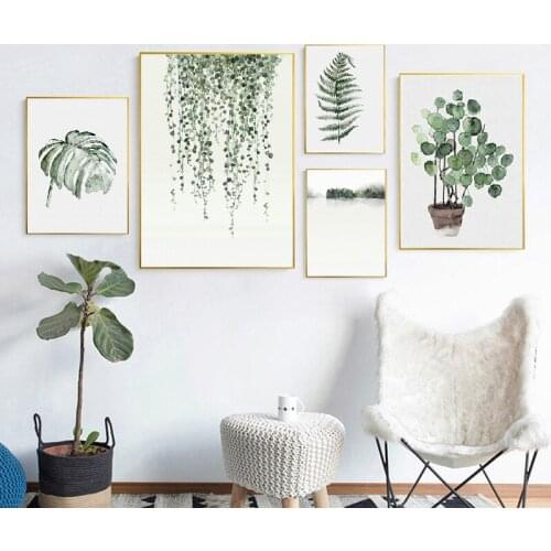 GATYZTORY 60x75cm Frame Diy Painting By Numbers Kit Green Leaves Wall Art Picture By Numbers Coloring By Numbers For Home Decor