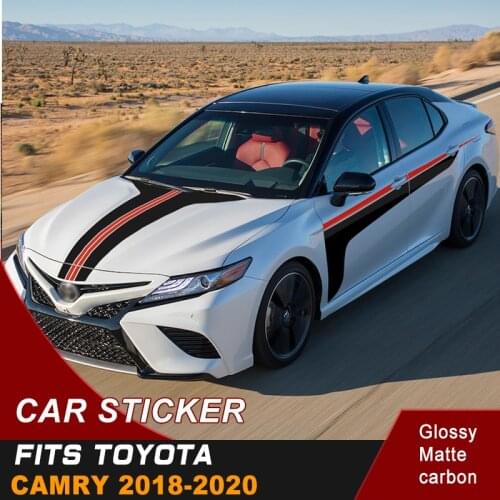 Car Stickers Bonnet Side Door Racing Stripe Graphics Vinyl Cool Car Decoration Decals Custom Fit For TOYOTA CAMRY 2018 2019 2020