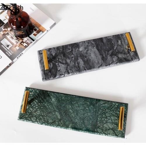 Nordic Natural Marble Tray Decoration Cosmetics Jewelry Bathroom Washing Storage Tray Rack Home Decoration Accessories Modern