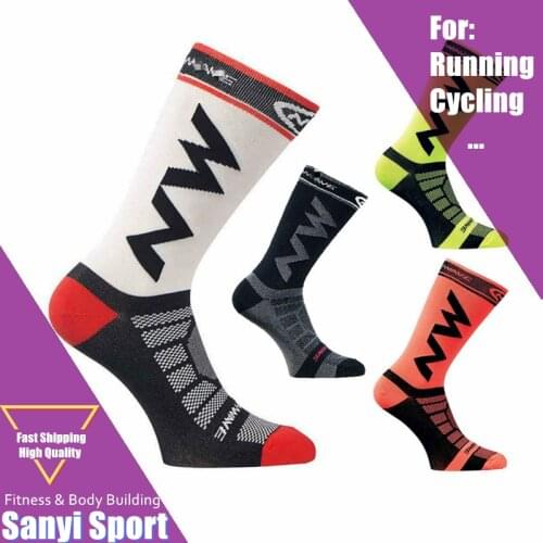 New 5 Style Pro Team Running Cycling Socks Men Summer Winter Calcetines Ciclismo Compression Mountain Racing Bike Long Socks