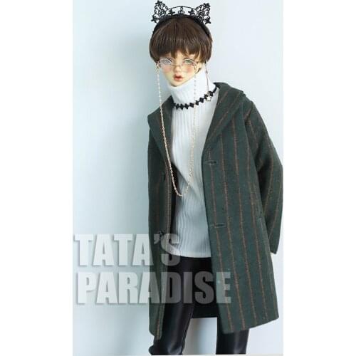 BJD doll clothes fit 1/3 size SD17 uncle tweed fashion classic striped coat top 2 color into coat doll accessories