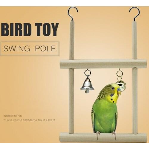 Primary color solid wood stand bird stand pet playground toy swing bird cage parrot chewing pet toy