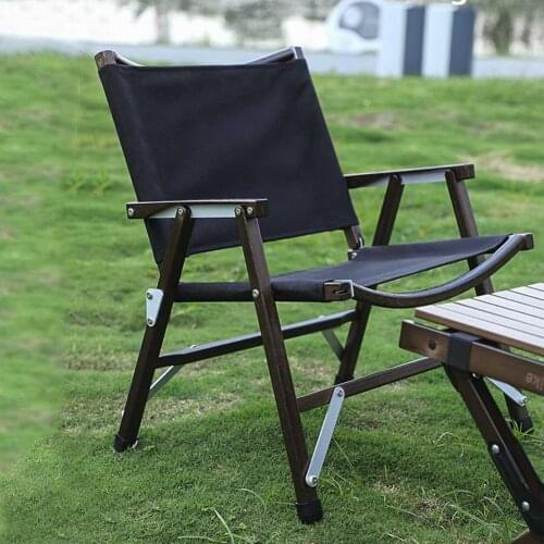 Outdoor Beech Chair Camping Fishing Folding Chair Picnic Wooden Chair With Backrest Chair Garden Lounge Chair