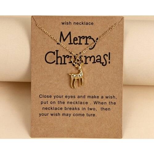 5 Available Classic Merry Christmas Gift Necklace Pendants Jewelry For Women Lovely Snowflake/Tree/Santa Claus Dropshipping