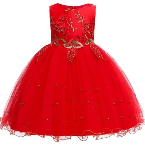 Princess Lace Sleeveless Dress Formal Pageant Girls Wedding Girls Dress for 3-10 Years Girls Party Costume Children Clothing