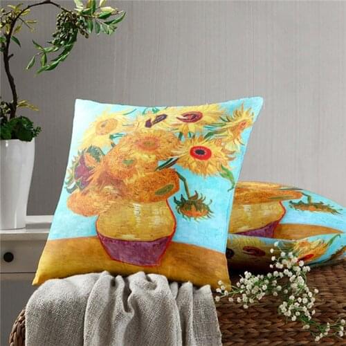 Sunflower Pillow Case Decoration Sofa Cushion Pillow Case Bed Pillow Case Home Decoration Car Pillow Case