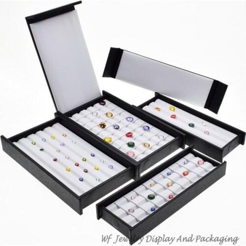 Superior Leather Mute With Magnet Cover Diamond Display Tray Stone Storage Case Gem Box Jewelry Holder Gemstone Organizer