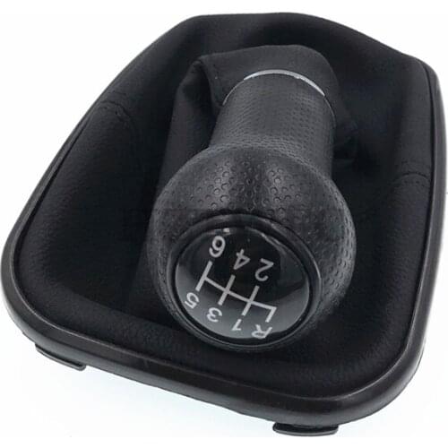 6 Speed Black PU Leather Shifter Stick Gear Shift Knob With Dustproof Cover Speed For VW Golf GTi MK4 R32 Bora MK4 Jetta