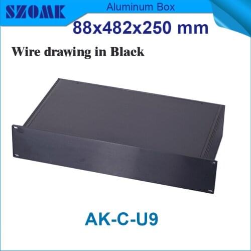 Szomk extruded aluminum junction housing electronics enclosures for pcb design19 inch rack instrument 88(H)x482(W)x250(L) m