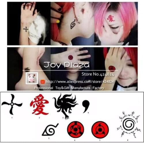 Naturo tatoo gifts for kids cosplay Animation Cartoon logo tatoo Stickers 8Pcs per set Anime collection