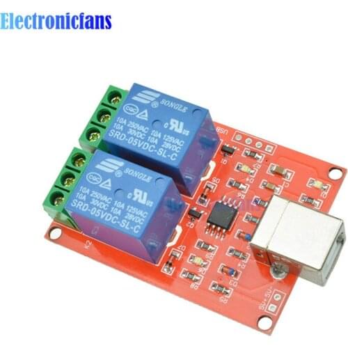 5V USB Relay 2 Channel Programmable Computer Control For Smart Home