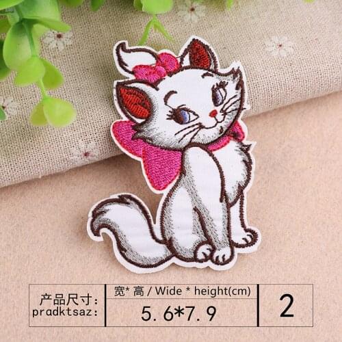 Embroidered Iron-on Patches Sewing for Clothing DIY Kids Motif Appliques Sticker Cartoon Decoration Animal Cat