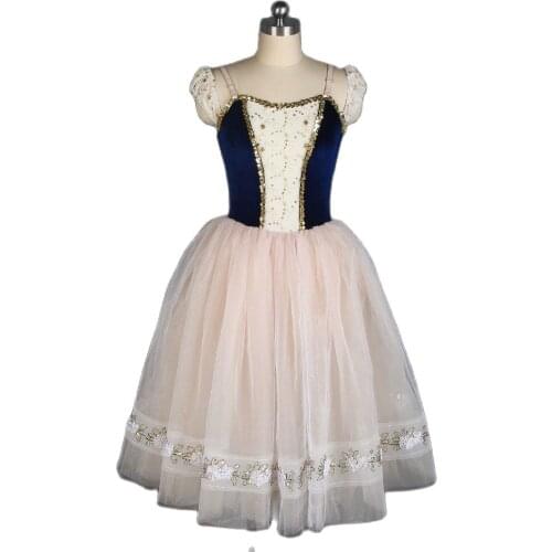 All For Dance 2019 New Black Velvet Boidce With Gold Trim Ballet Dance Long Dress For Girls/Women Stage Performance Dance Wear