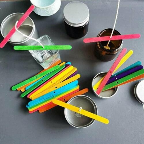 Rainbow Color 120Pcs Wooden Candle Wicks Holder Centering Device DIY Handmade Candle Making Tools