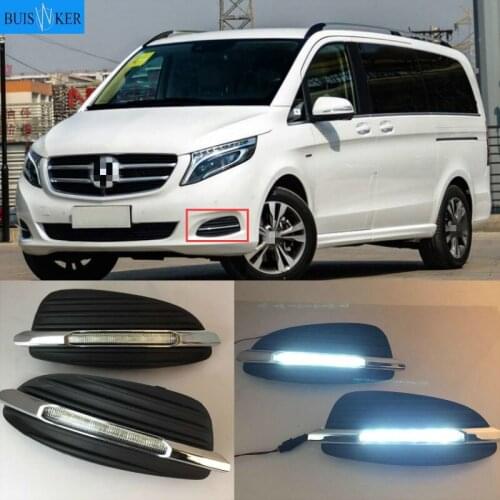 2PCS LED Daytime Running Light For Mercedes Benz V-Class Vito V250 V260 2016 2017 2018 Car Accessories 12V DRL Fog Lamp