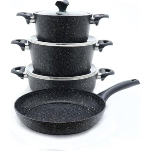 3455 Master Cook 7 Piece Granite Cookware Set Black