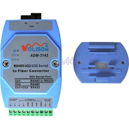 ADM-3142 Industrial 2-way Modbus RS485 fiber converter PLC 485 light cat 485 to fiber transceiver