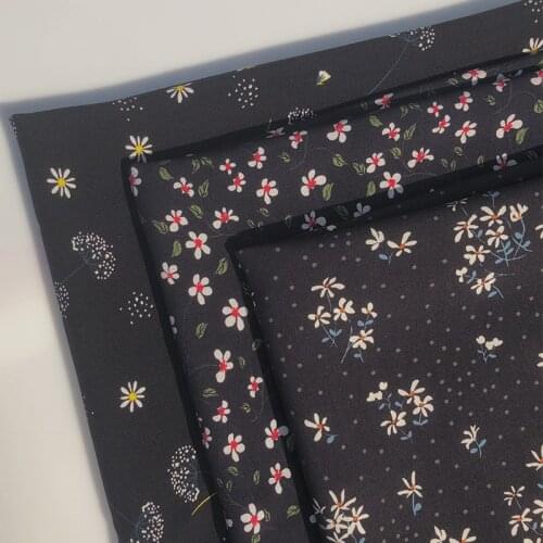 Black Cotton fabric summer skin-friendly and comfortable dandelion printed dress childrens clothing pajamas Home cloth