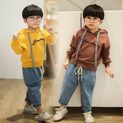 Kids Pullovers Sweatshirts Baby Boys Casual Hoodies Sweaters Tees Children Clothing 2018 Autumn New Kids Letter Print T Shirt