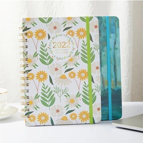 A5 2022 Diary Weekly Planner English Version Agenda Spiral Organizer Notebook Goals Habit Schedules Stationery School Supplies