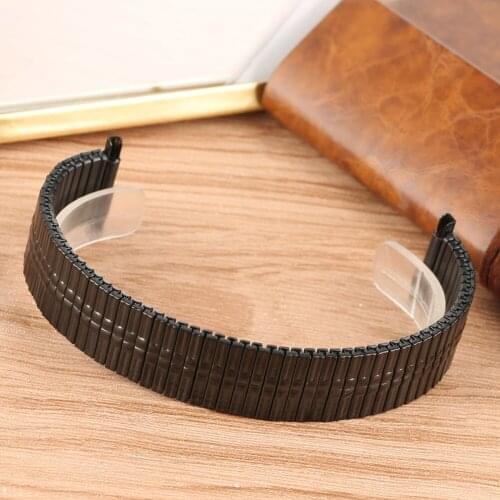 Classic Black Stainless Steel Watch Strap Beautiful NO Buckle Elastic Watchband Useful Metal Replacement Strap for Smart watch