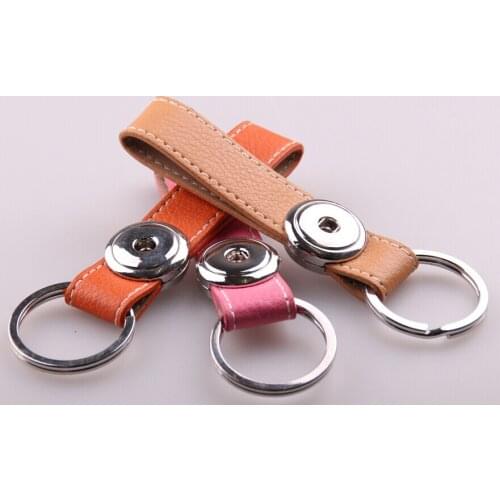 Free shipping metal button leather Key Chains DIY Fashion alloy button Jewelry