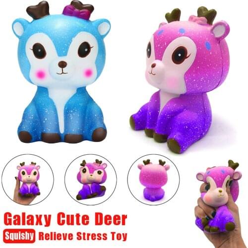 Kawaii Cartoon Galaxy Deer Slow Rising Cream Scented Stress Reliever Toy Antistress Agitarse Spinner Squishy Stress Reliever