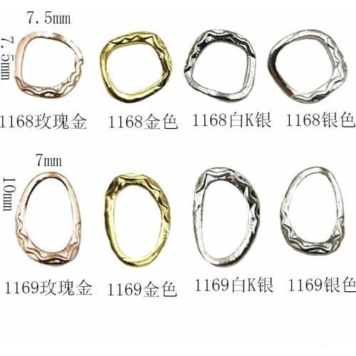 10Pcs/Lot Japan Irregular Square Oval Engraved Frame 3D DIY Metal Alloy Nail Art Deco Nail Stickers/Charms/ Tools for Manicure