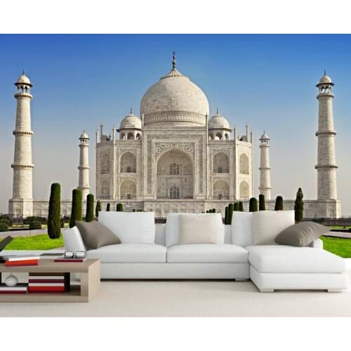 Custom 3d mural Temples India Taj Mahal Mosque city photo wallpaper, living room tv wall kitchen bedroom restaurant 3d wallpaper