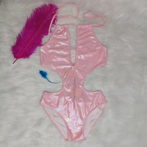 2020 Newest Hot Women Glitter Laser Swimsuit One Piece Shiny Bikini Set Sexy Girl Summer Holiday Swimwear Beachwear Bathing Suit