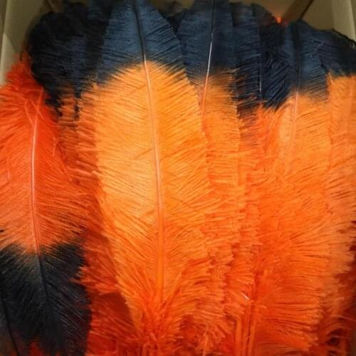 New Wholesale 100pcs Orange and Black ostrich feathers 50-55cm/20-22inches For Wedding Christmas Home Craft Decoration