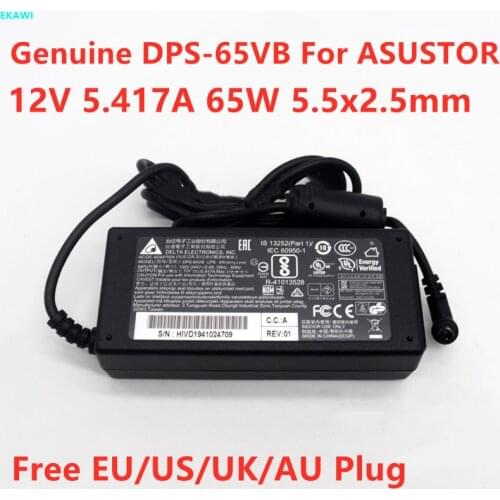 Genuine DPS-65VB 12V 5.417A 65W 5.5x2.5mm AS-65W AC Adapter For ASUSTOR AS3102T AS5002T AS5102T AS6202T Power Supply Charger