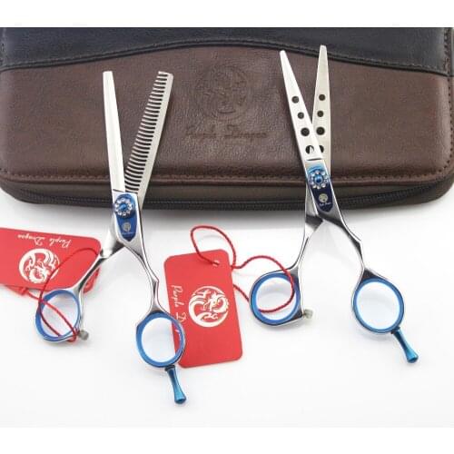 550# 5.5'' Brand Purple Dragon TOP GRADE Hairdressing Scissors JP 440C Barbers Cutting Scissors Thinning Shears Hair Scissors