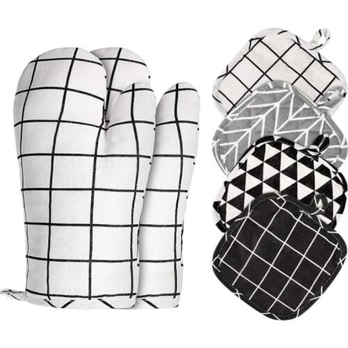 Oven Mitts and Pot Holders Kitchen Microwave Mitts Heat Resistant Oven Mittens and Oven Hot Mitts Pad for Baking Cooking