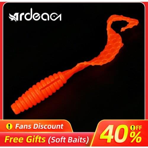 Ardea soft lure 0.6g 40mm 12pcs Curly Worm fishing bait Salt Silicone Artificial Swimbait