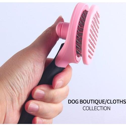 Pet self-cleaning steel needle comb soft bottom steel needle comb open knot comb dog cat pet comb massage comb styling hair comb