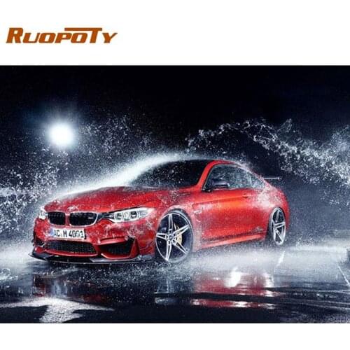 RUOPOTY DIY Painting By Numbers Racing Car Scenery Paint By Numbers Handpainted Kids Unique Gift For Bedroom Wall Decoration