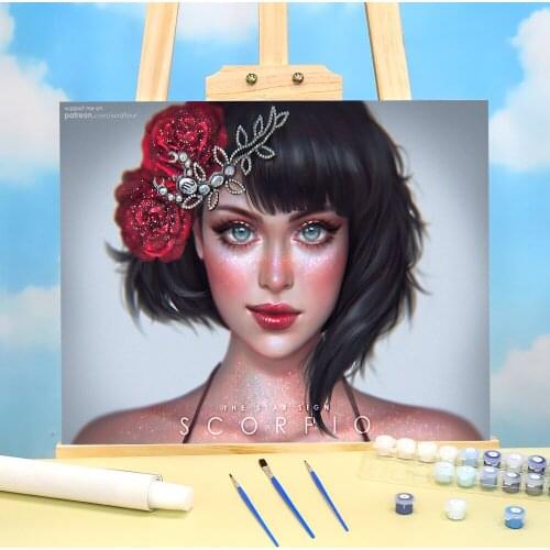 Cartoon Girl Woman DIY Painting By Numbers Package Oil Paints 40*50 Painting On Canvas Home Decor Crafts For Handicraft